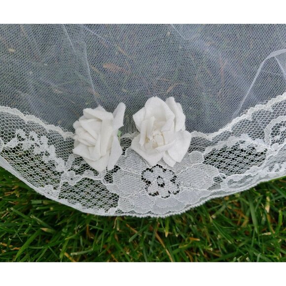 First Communion Veil Pearl Wreath Crown Layered Head Piece Holy Primera Comunion - Picture 7 of 12